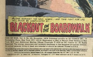 MEN OF WAR Comic Issue 22 — 1979 DC Comics — Joe Kubert Cover Fine Condition 