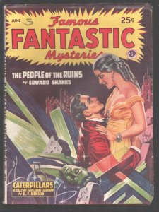 Famous Fantastic Mysteries 6/1947-VIrgil Finlay Good Girl Art cover-The Peop...