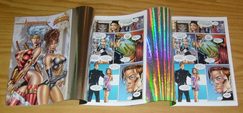 Avengelyne/Glory #1 VF/NM rare rainbow chrome variant + (2) more - holochrome