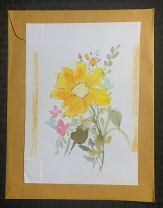 YOU'RE GETTING BETTER Large Yellow Flower 6.5x9.5 Greeting Card Art #C9826