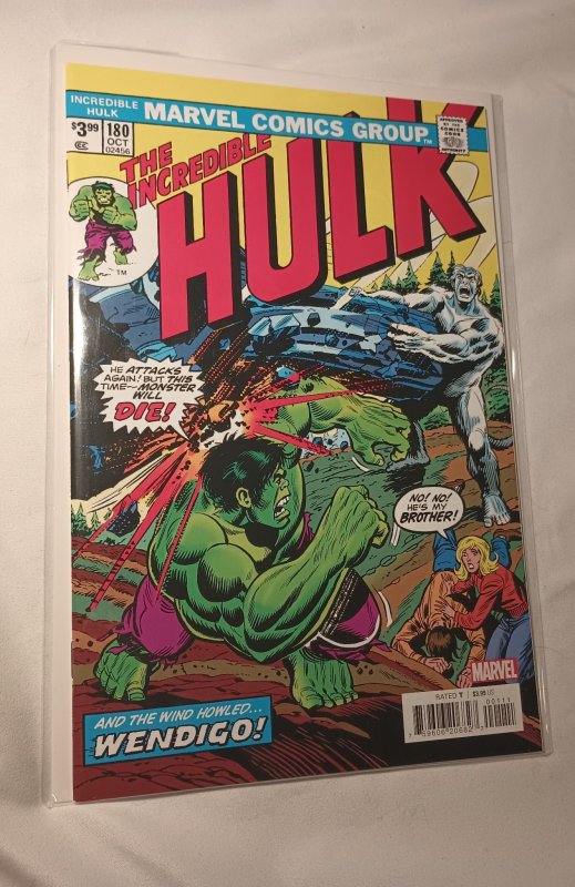 The incredible Hulk #180 Facsimile Edition Cover (1974)