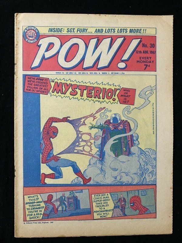 Pow! #30 8/12/1967- Amazing Spider-man #13 British reprint VG-