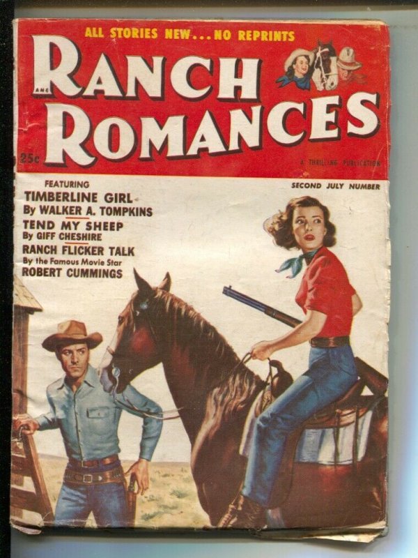 Ranch Romances 7/171953-Kinstler art-Ambush At Tomahawk Gap- John Derek & Ma...