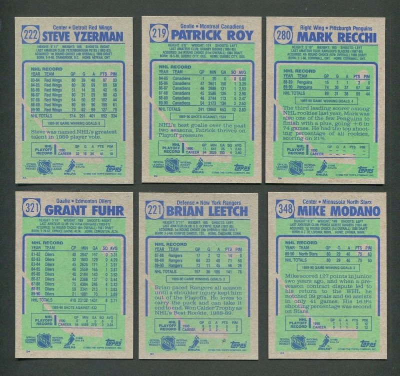 1990 Topps Hockey Set (396) Wayne Gretzky MINT