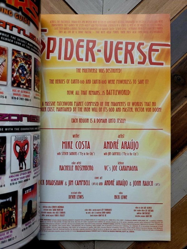 Spider-Verse: Secret Wars - Warzones! (Marvel 2015) TBP Spider-Man Unread 9.0