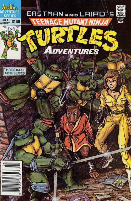 Teenage Mutant Ninja Turtles Adventures (1st Series) #1 (Newsstand) FN; Archie |