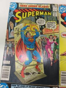 Superman 342-343, 345, 358 FN 1979-80 British cover price variant DC Comics