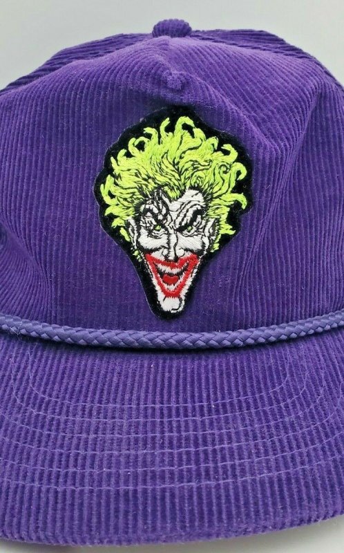 The Joker Hat 80s Strapback Purple Corduroy Cap   DC Comics   Batman Vintage