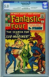 FANTASTIC FOUR #27 CGC 5.0 DR. STRANGE Sub-Mariner Marvel 1964 1207977008