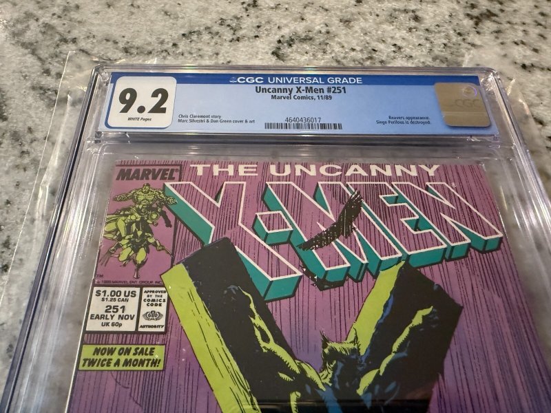 Uncanny X-Men # 251 CGC Graded 9.2 Marvel Comic Book Wolverine Cover JH20