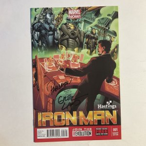 Iron Man 1 2013 Signed by Greg Land  Hastings Variant Marvel NM near mint