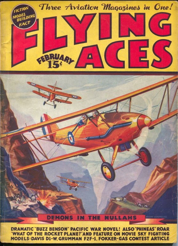 Flying Ace 2/1937-hero pulp-Buzz Benson-Al McWilliams-VG/FN