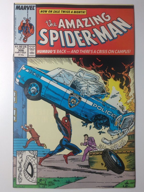 The Amazing Spider-Man #306 (9.0, 1988) Todd McFarlane cover inspired by Acti...