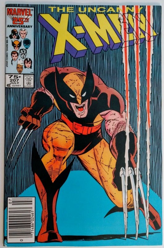 X-Men #207 NEWSSTAND, Classic Wolverine Cover by JR. JR.