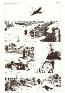 Captain America #5 p.20 - Col. Vasily Karpov & Orphan Alek 2005 by Michael Lark