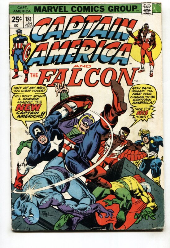 CAPTAIN AMERICA #181 1974-FALCON-ORIGIN issue-Comic Book VG