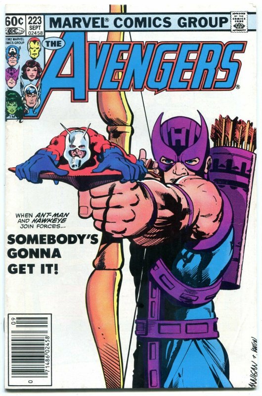 Avengers #223 comic book 1982  Civil War movie issue- Hawkeye- Ant Man vg/f