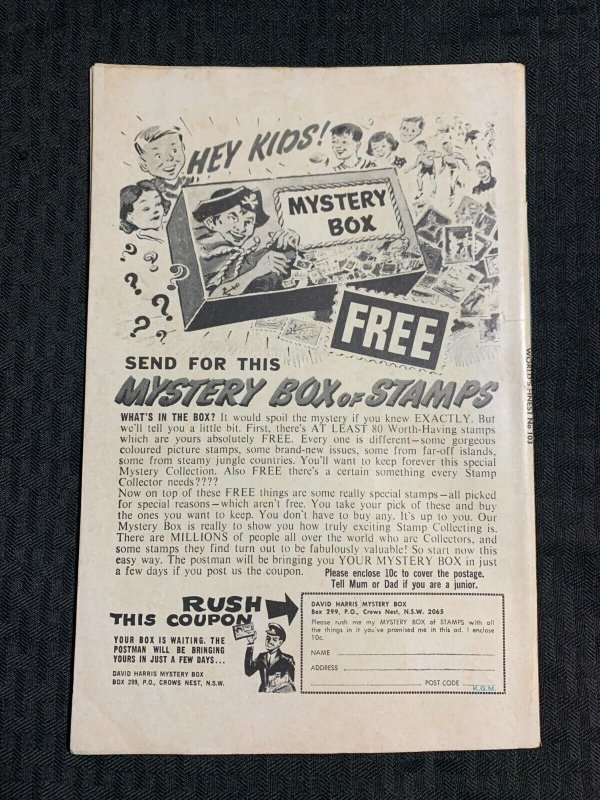 Vintage WORLD'S FINEST COMIC #103 VG+ 4.5 Planet Comics / Flash & Green Lantern