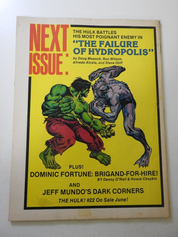Hulk! #21 (1980) VG Condition 1 in spine split