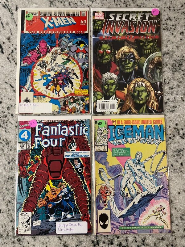 4 Marvel Comics Iceman 1 Fantastic Four 359 Secret Invasion 1 XMen 12 NM 50 J801 