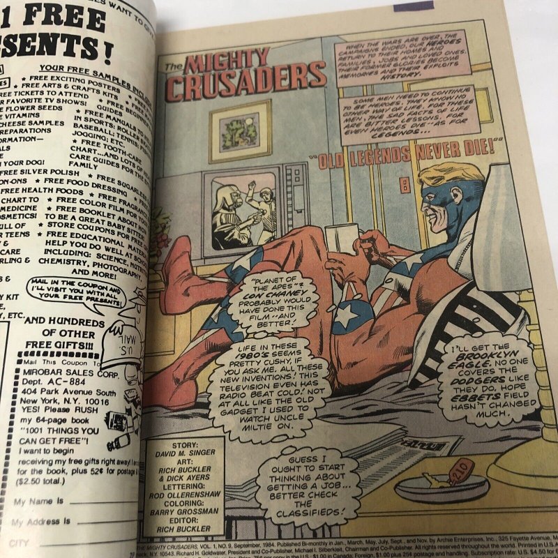 The Mighty Crusaders (1984) # 9 (VF) David M. Singer •Buckler• Archie CPV