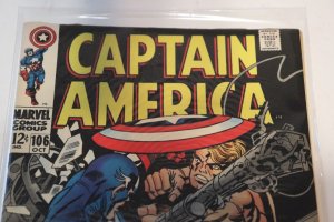 Captain America #106 Cap Goes Wild! Jack Kirby Art 1968