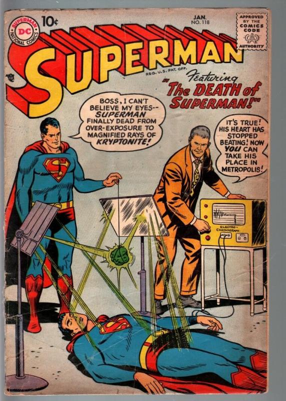 SUPERMAN COMICS #118 1958 DC--SILVER AGE--G G