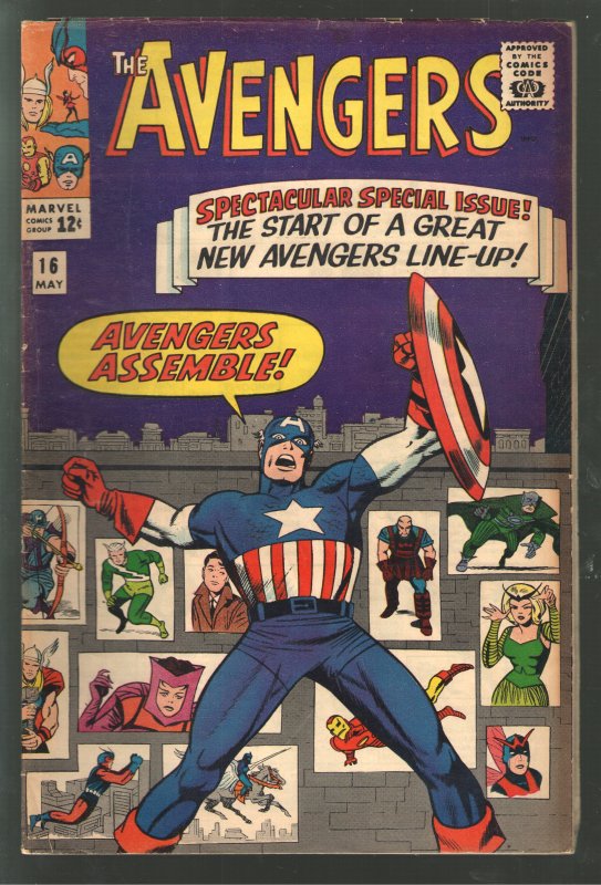 AVENGERS 16 F 6.0 ;CLASSIC COVER! NEW LINEUP!HIGHER GRADE!