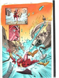 Conan: Flame and the Fiend #3 p.21 Color Guide - Flood Splash - by John Kalisz