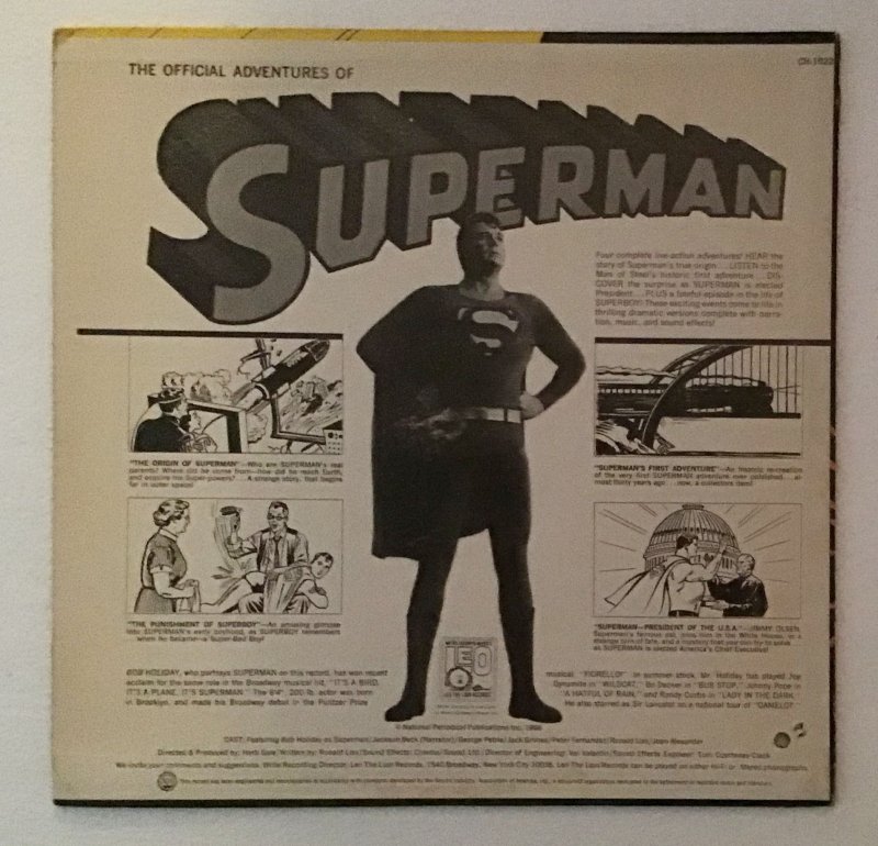 Superman: Record CH-1022, 33 1/3 RPM, 12 inch, The Origin of Superman