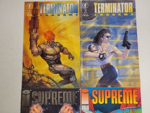 4 Image Dark Horse Comics #1 2 Supreme + #1 3 Terminator Endgame 22 TJ9