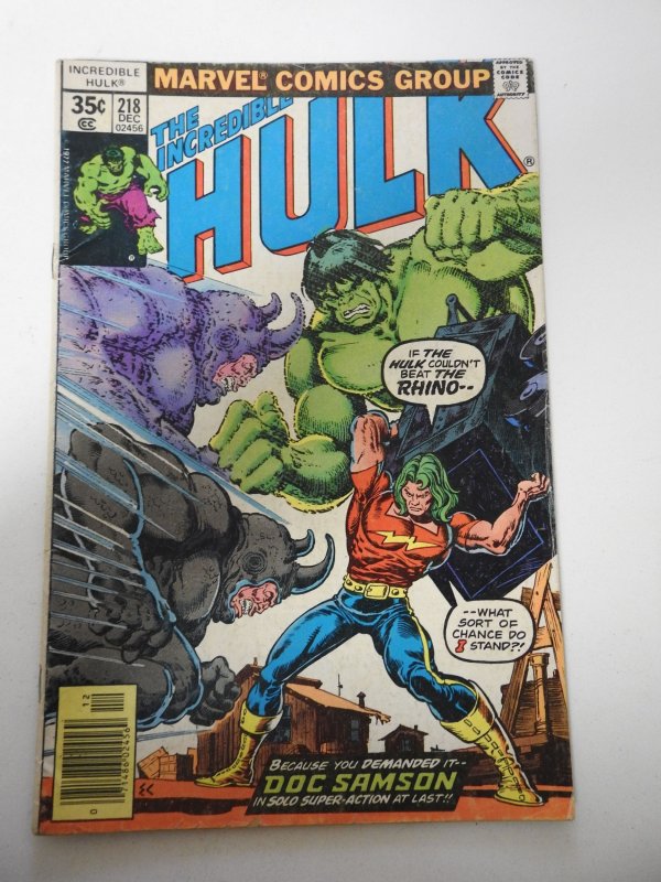 The Incredible Hulk #218 (1977) VG Condition