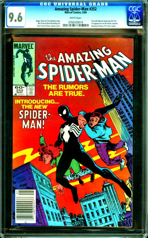 Amazing Spider-Man #252 CGC Grad 9.6 Marvel Team-Up for 1st App of Black Costume