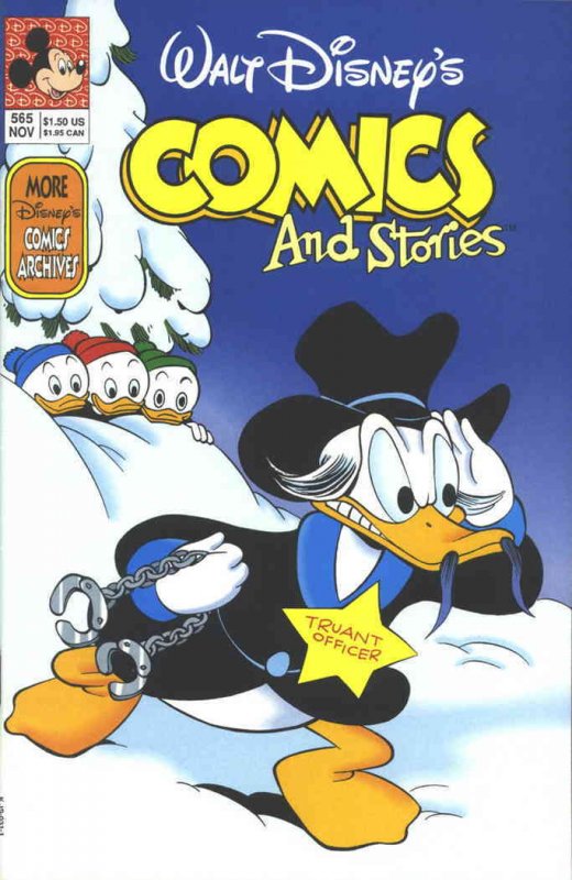 Walt Disney's Comics and Stories #565 VF/NM ; Disney | Handcuffs Cover