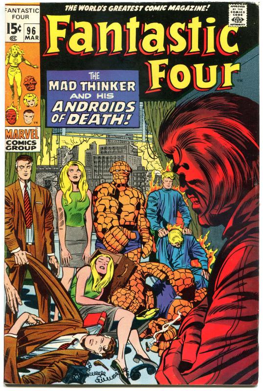 FANTASTIC FOUR #96, FN/VF, Mad Thinker, Jack Kirby, 1961, more FF in store, QXT