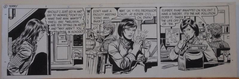 GEORGE WUNDER original strip art, TERRY, 7x23, 1972, 3 pages, Signed / dated