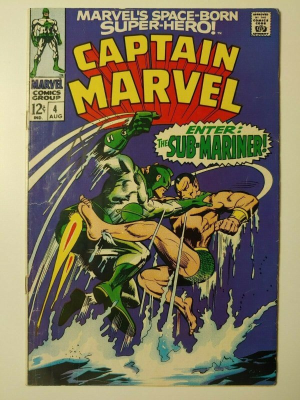 Captain Marvel #4 vol 1 1968 versus Sub-Mariner! Check pics. 