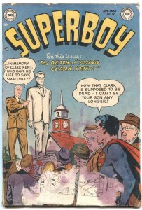 SUPERBOY #19-1952-DEATH OF CLARK KENT-LOW GRADE-BARGAIN COPY--DC