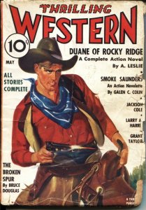 THRILLING WESTERN MAY 1936--BROKEN SPUR by Bruce Douglas----NORVELL PAGE-----...