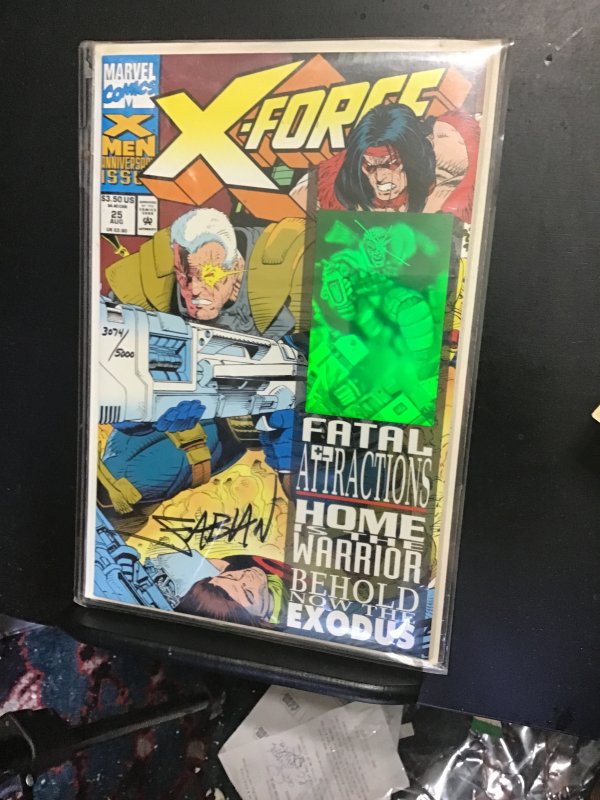 X-Force #25 (1993) sign certified Fabian Nicieza Artist! Cable NM+