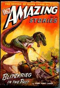 Amazing Stories 7/1940-dinosaur tank attack-J Allen St John-276 pages-FN+