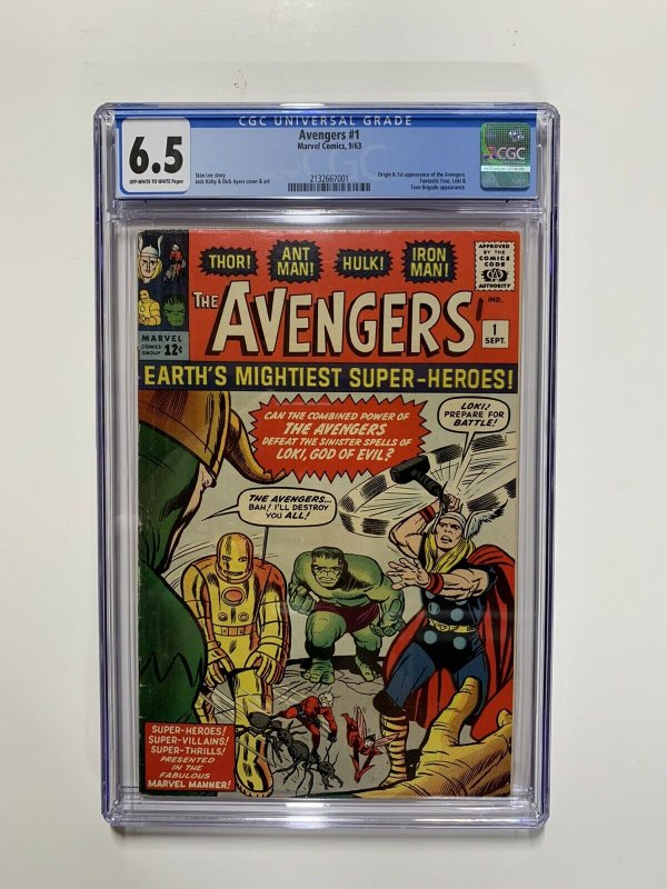 Avengers 1 Cgc 6.5 Ow/w Pages Marvel Silver Age