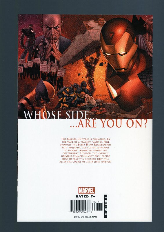 Civil War #1 - Premiere Issue. Steve McNiven Cover Art. (9.2 OB) 2006