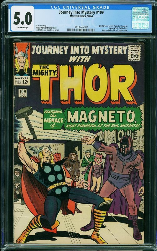 JOURNEY INTO MYSTERY #109 CGC 5.0 (1964)