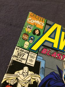 Avengers #337 Marvel Comics (1991) VFN+ Blasted By the Brethren