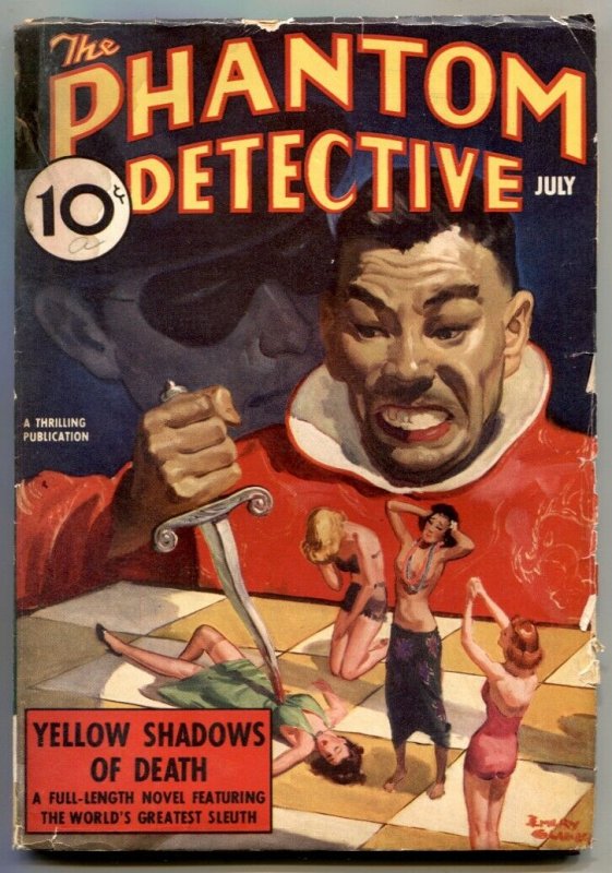 Phantom Detective Pulp July 1938- Asian Menace cover- Yellow Shadows of Death