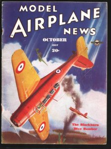 Model Airplane News 10/1937-Blackburn Dive Bomber cover by Josef Kotula-Model... 