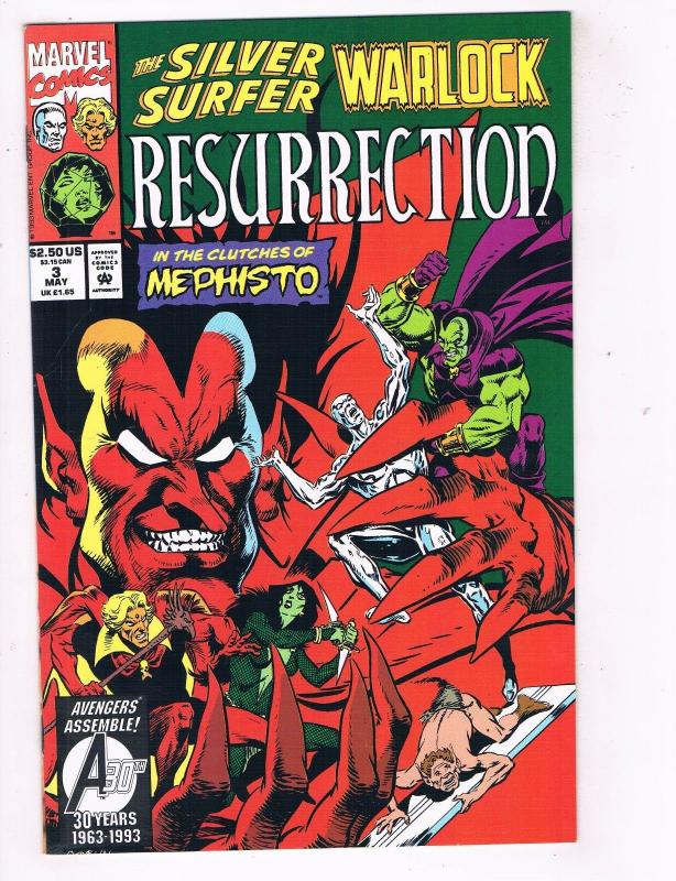 Silver Surfer/Warlock Resurrection #3 VF Marvel Comic Book May DE41 AD18