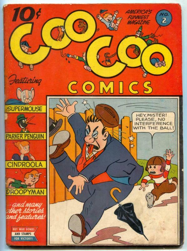 Coo Coo #2 1942- 2nd Supermouse- 1st Droopyman- Golden Age VG