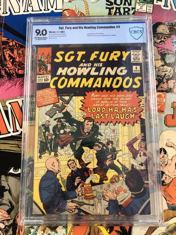 Sgt. Fury & His Howling Commandos #4 CBCS 9.0 VF/NM jack kirby SILVER age war